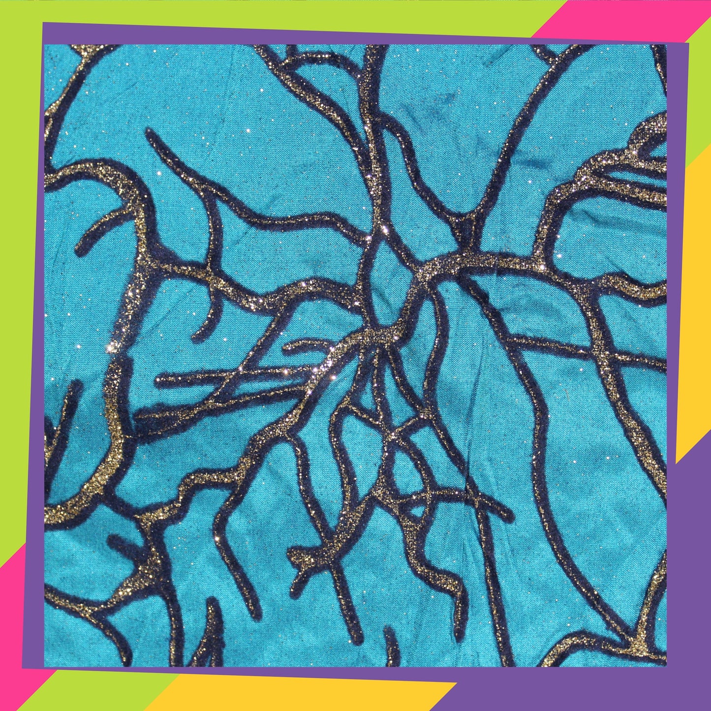 Velvet Flocking Zari Print On Tafeta (FW-56" EMB-56")