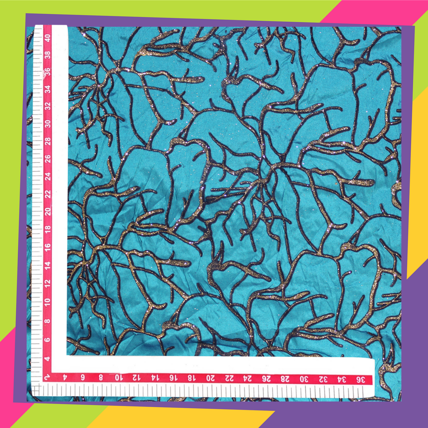 Velvet Flocking Zari Print On Tafeta (FW-56" EMB-56")