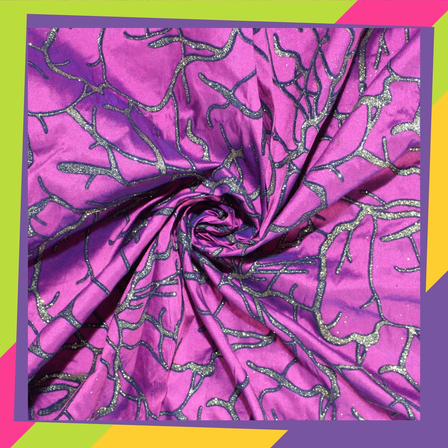 Velvet Flocking Zari Print On Tafeta (FW-56" EMB-56")