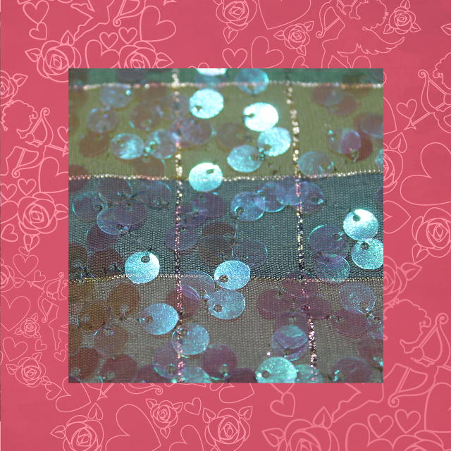 Rainbow Sequence On Silk Zari Chex