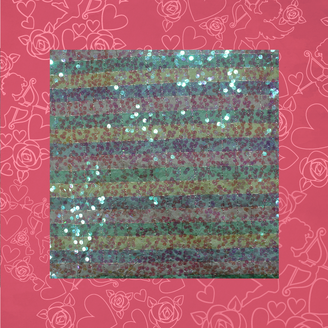 Rainbow Sequence On Silk Zari Chex