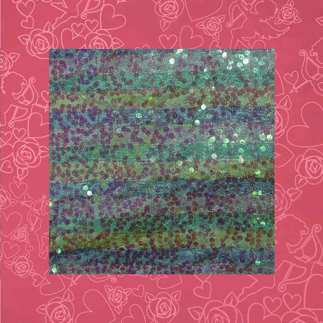 Rainbow Sequence On Silk Zari Chex