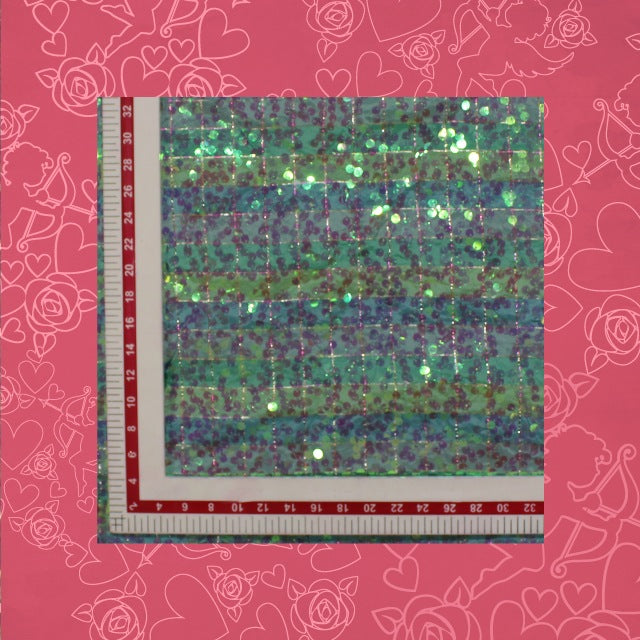 Rainbow Sequence On Silk Zari Chex