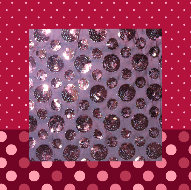 Heavy Sequence Work Flower On Satin Tafetta