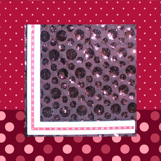 Heavy Sequence Work Flower On Satin Tafetta