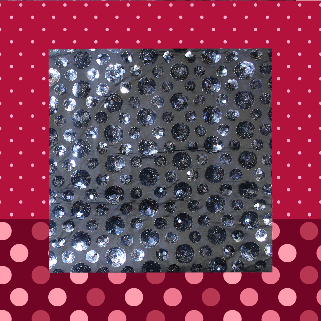 Heavy Sequence Work Flower On Satin Tafetta