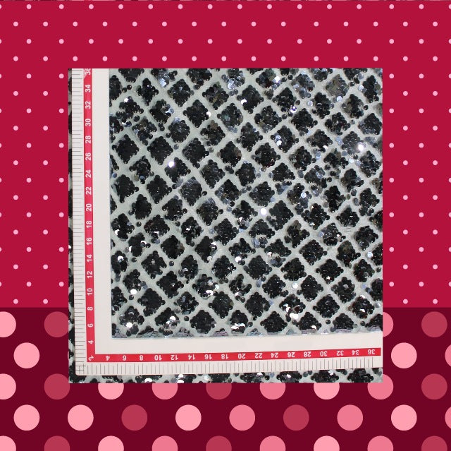 Heavy Glitter Sequence Embroidery On Net