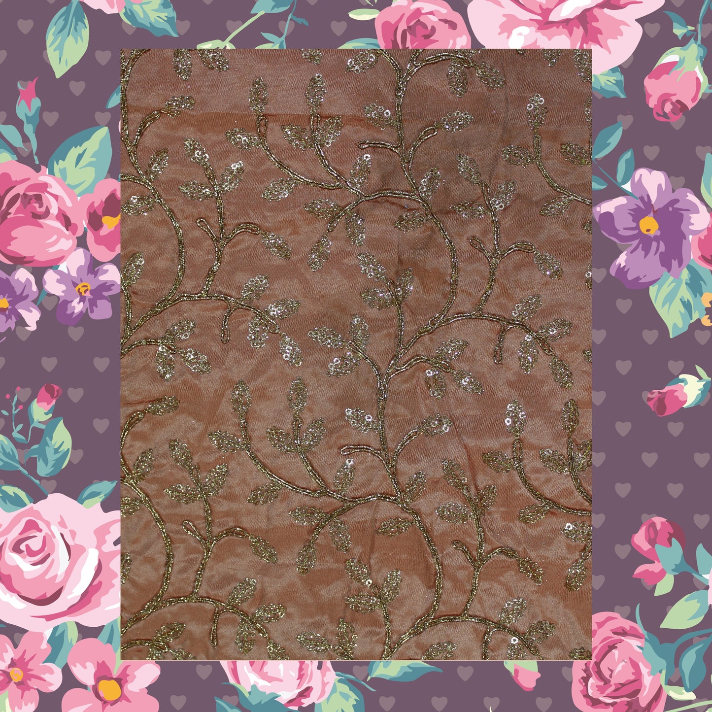 Glitter Sequence With Codding On Tafetta