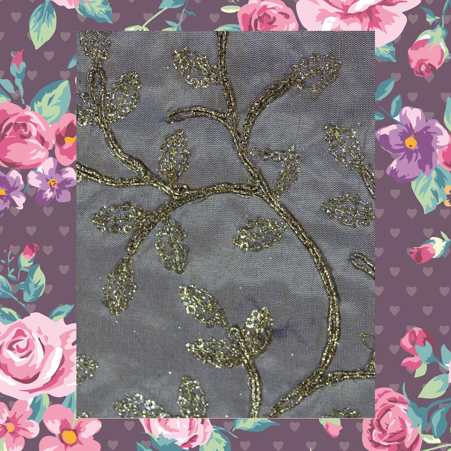 Glitter Sequence With Codding On Tafetta