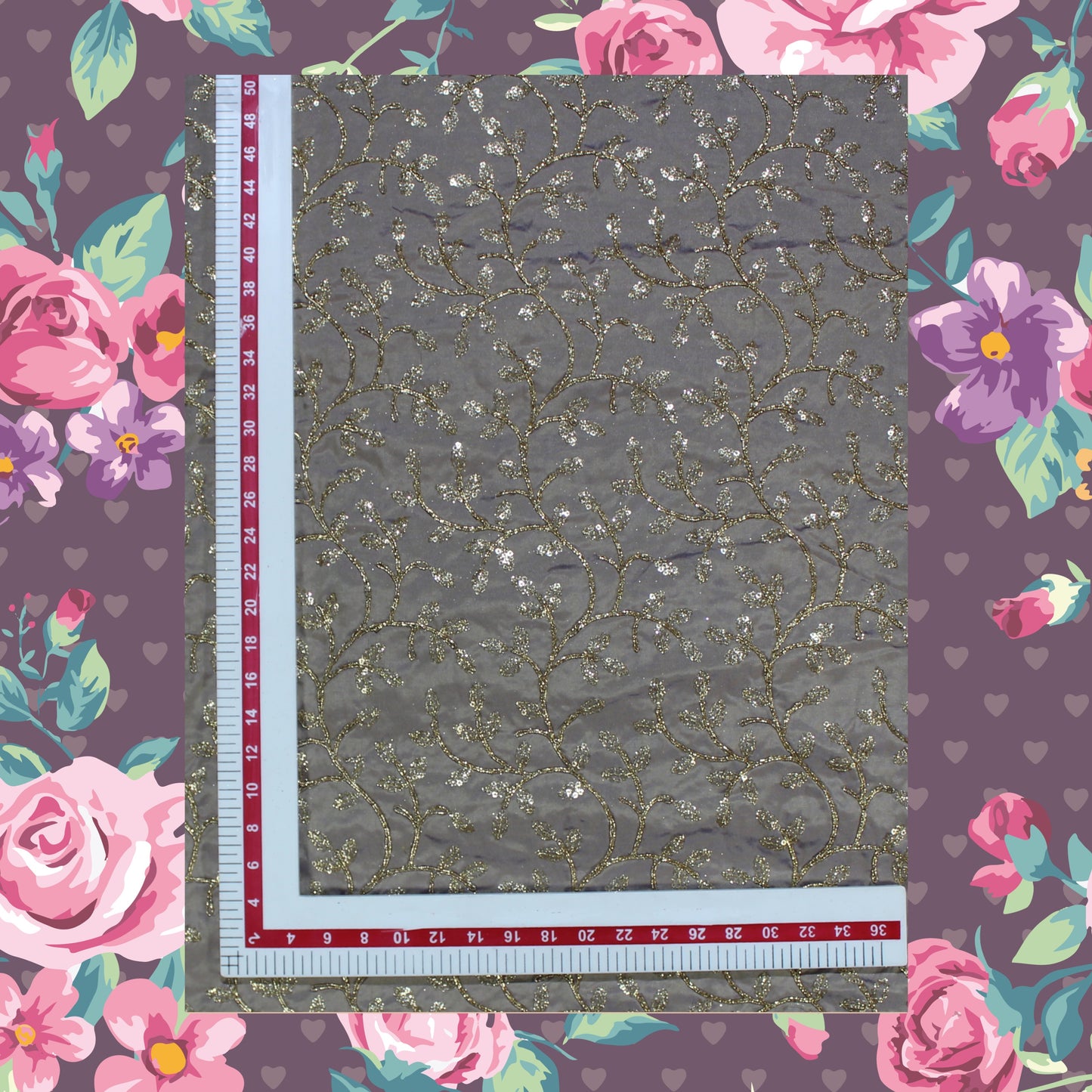 Glitter Sequence With Codding On Tafetta