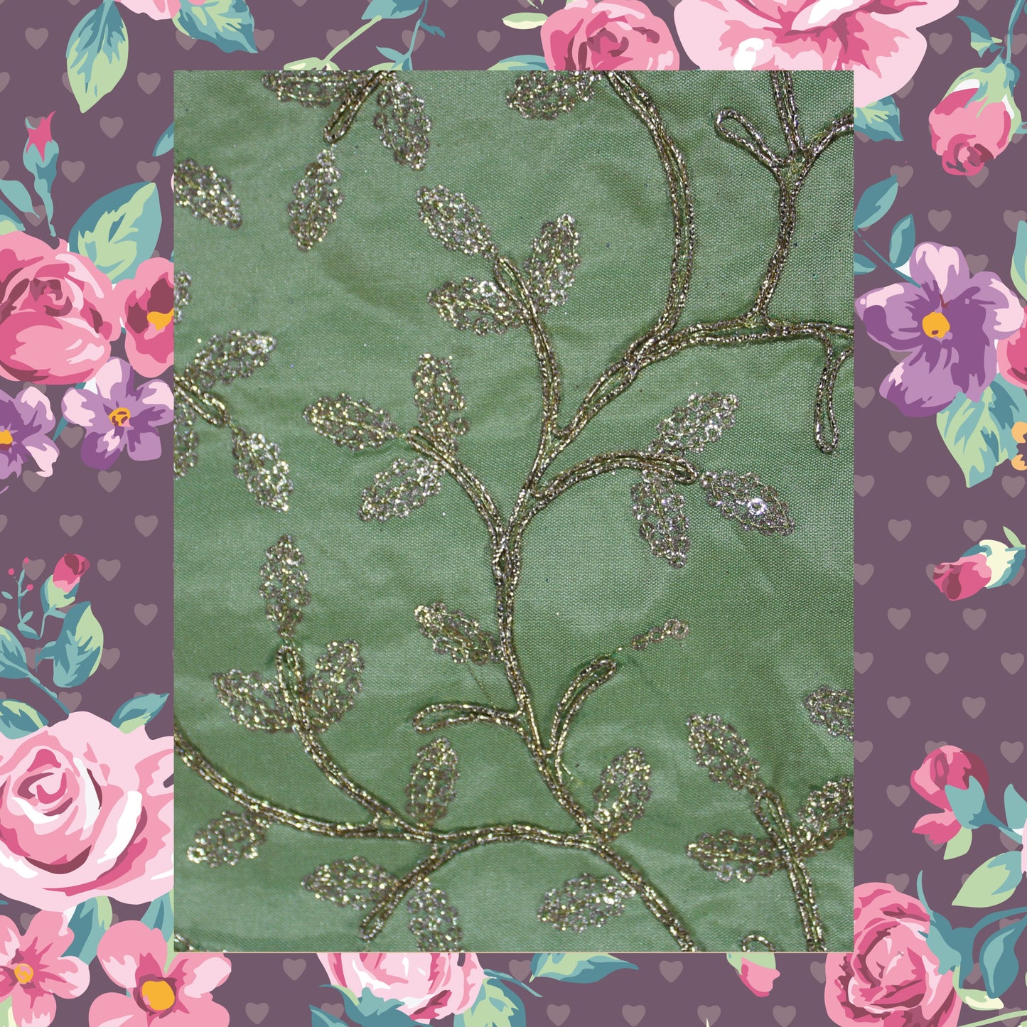 Glitter Sequence With Codding On Tafetta
