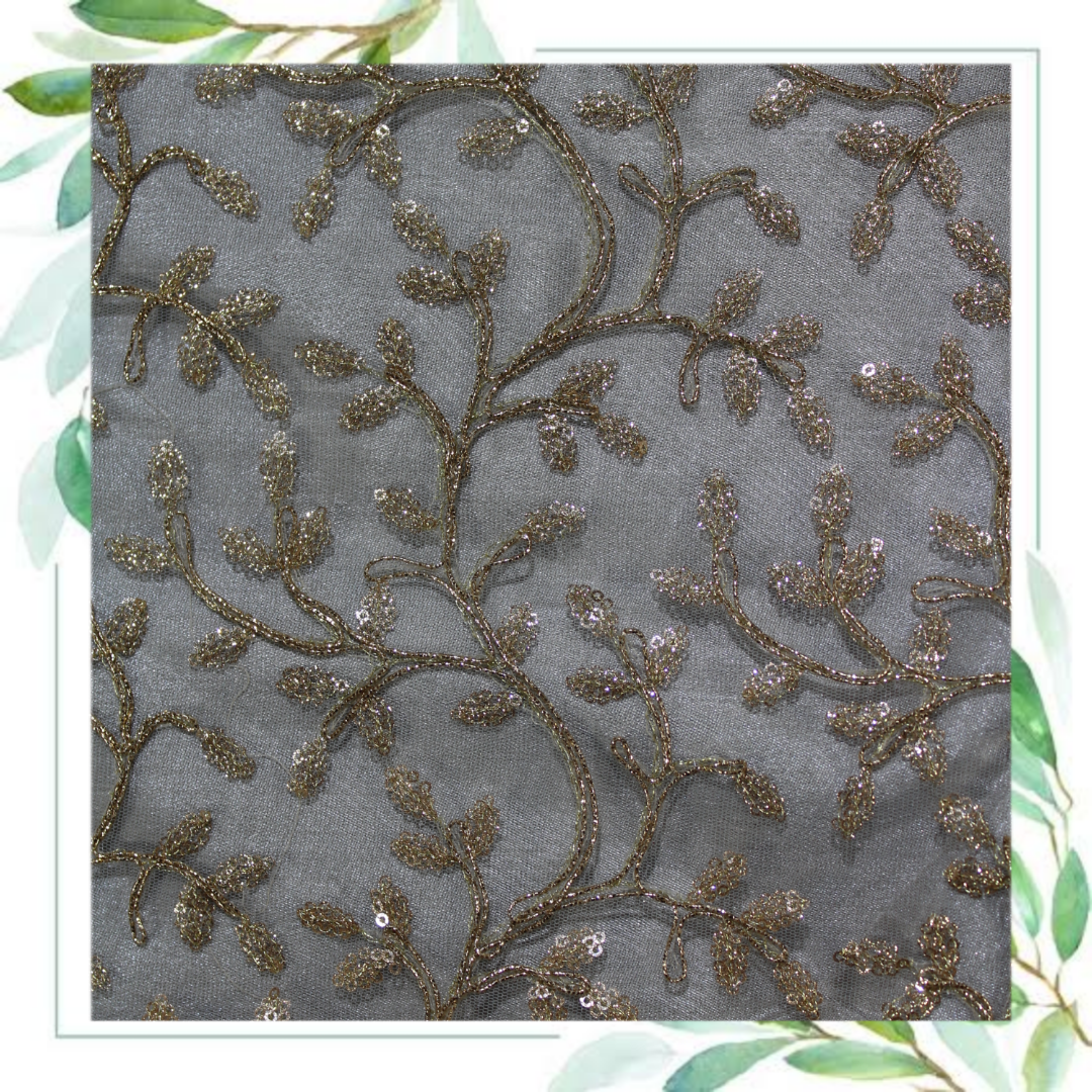 Glitter Sequence Codding Embroidery On Net