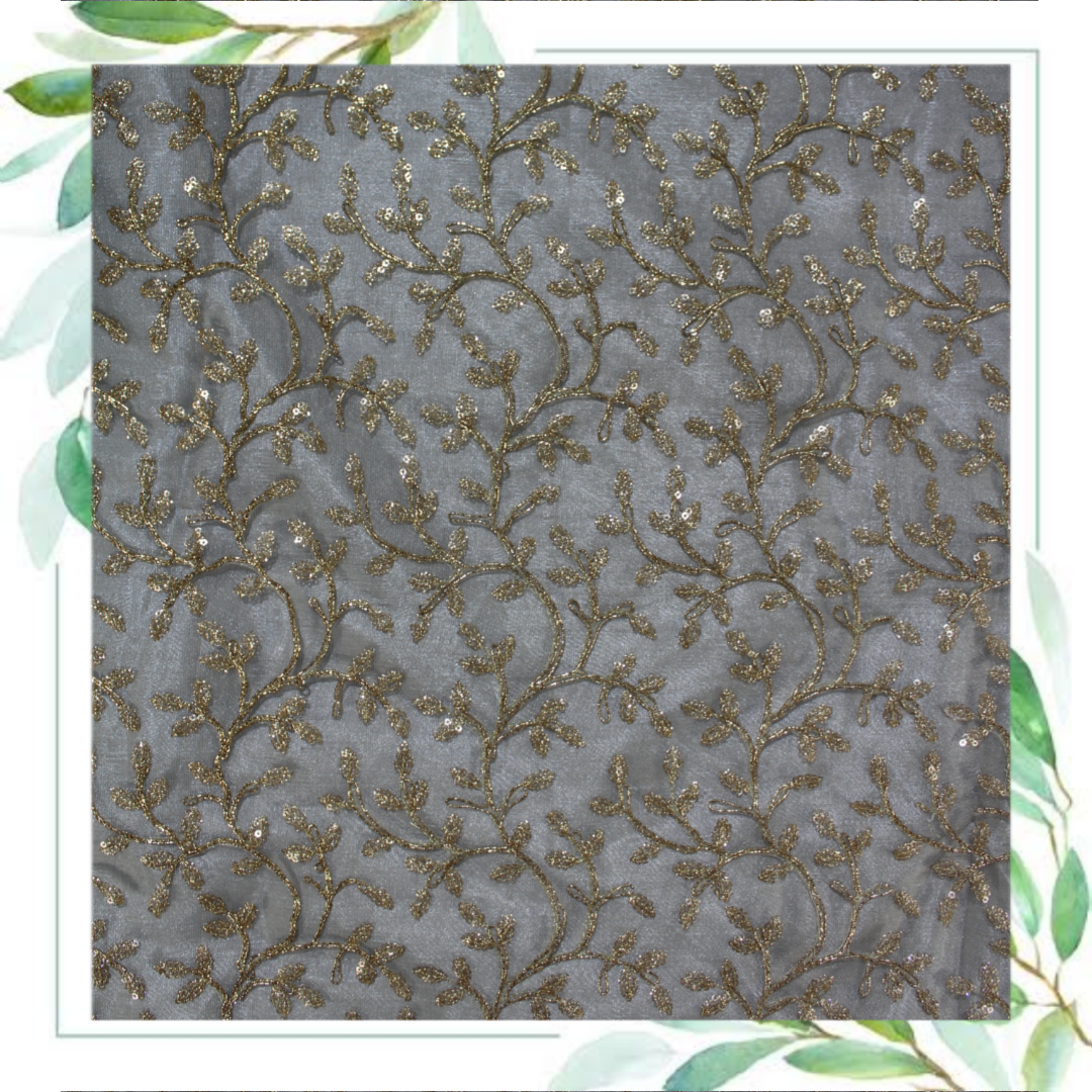 Glitter Sequence Codding Embroidery On Net