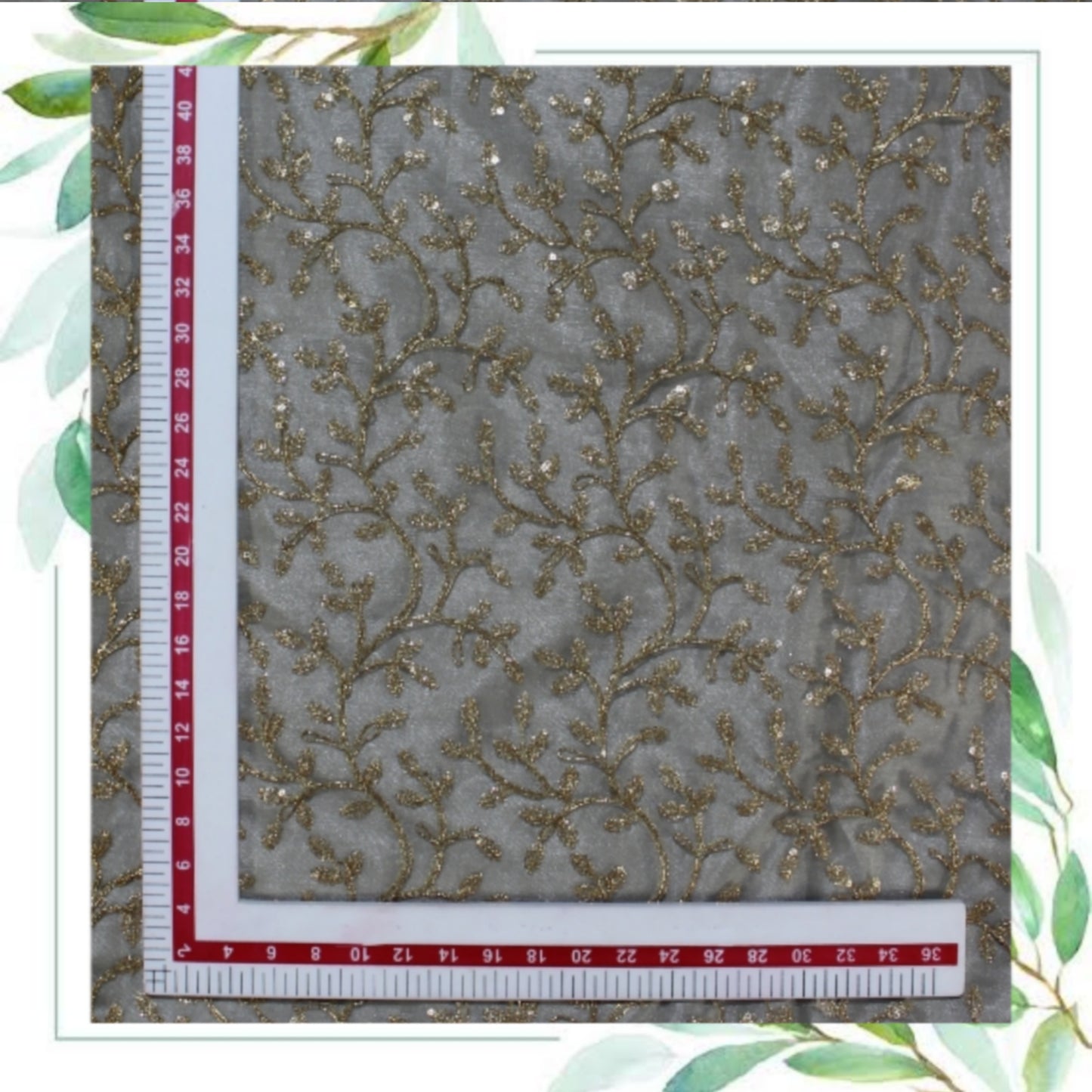Glitter Sequence Codding Embroidery On Net