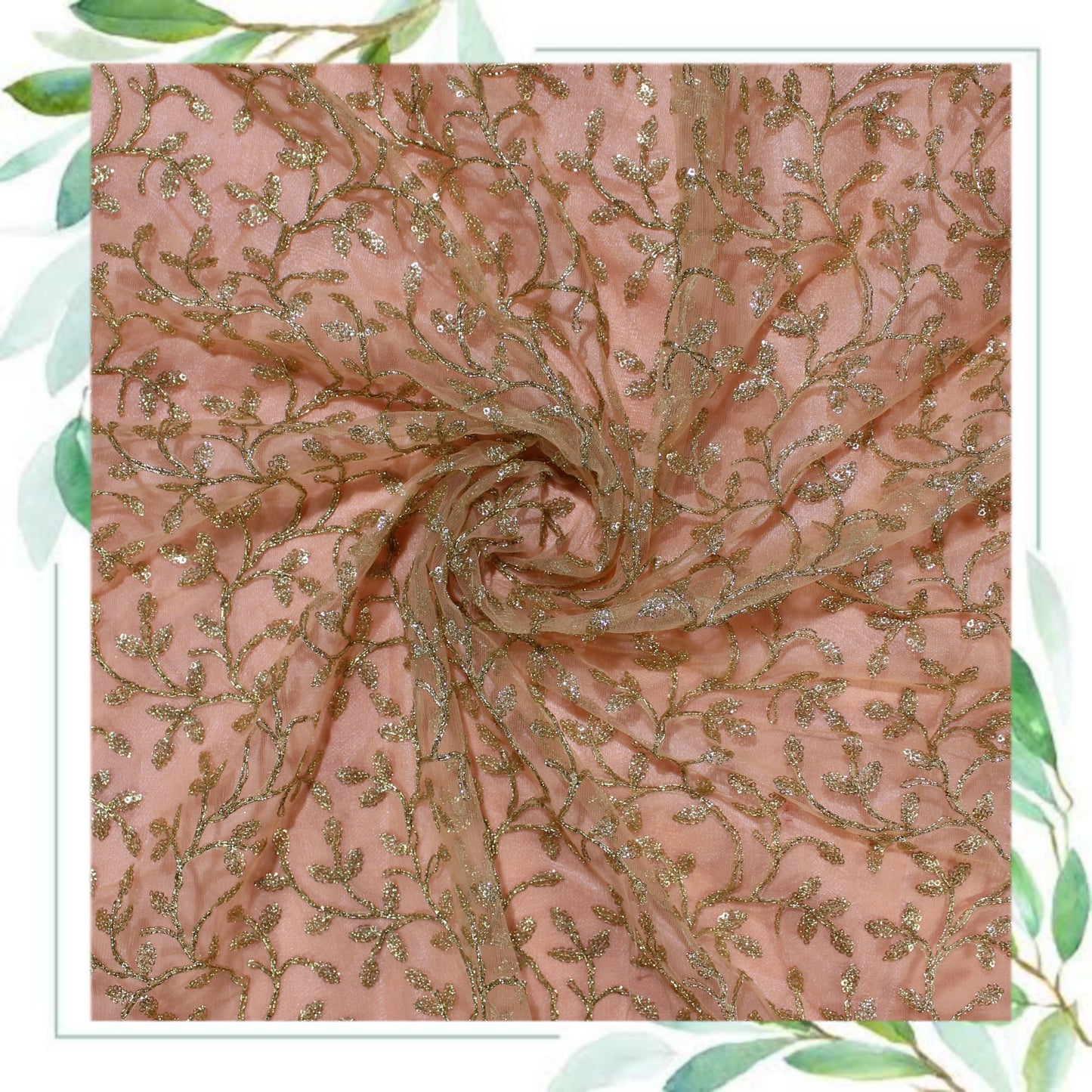 Glitter Sequence Codding Embroidery On Net