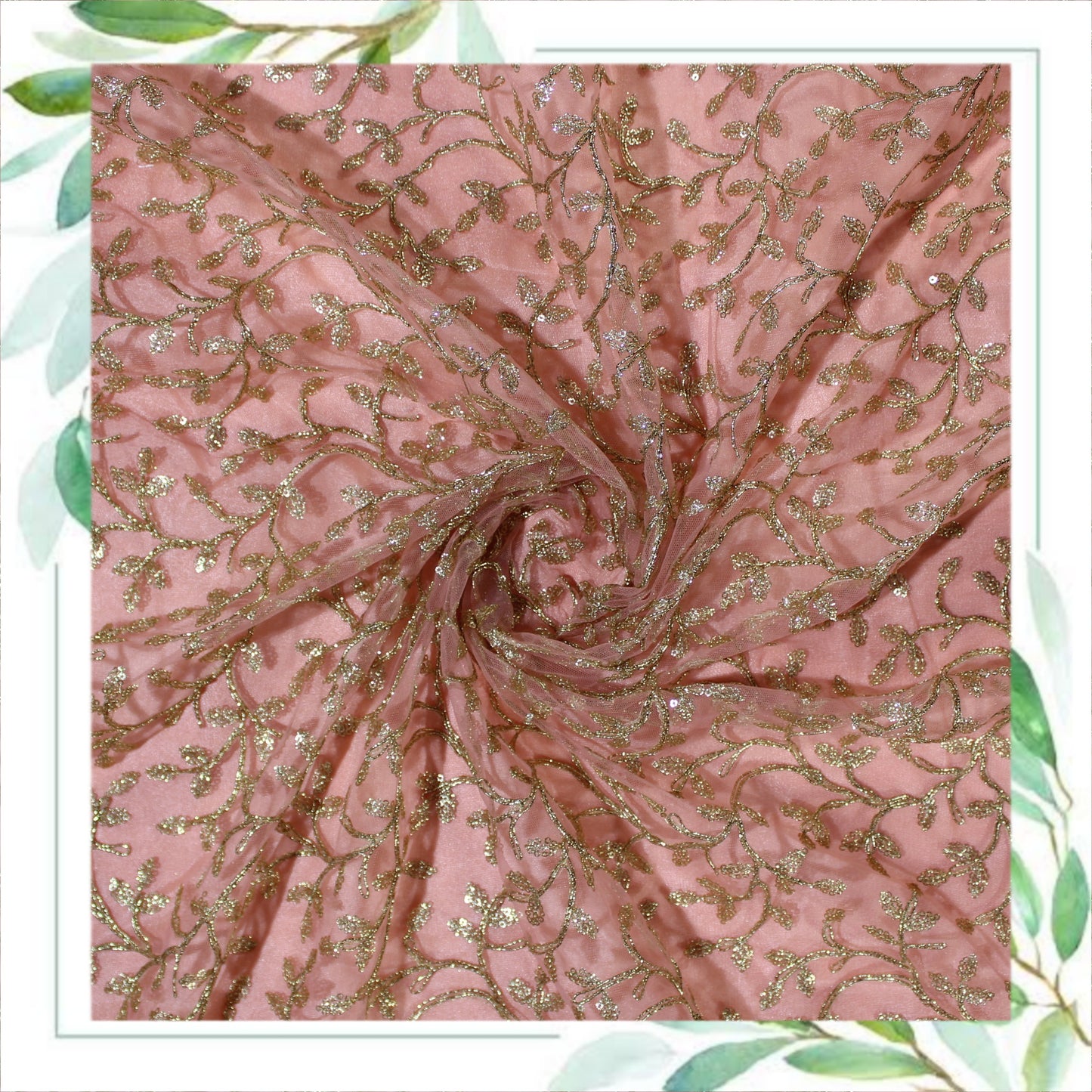 Glitter Sequence Codding Embroidery On Net