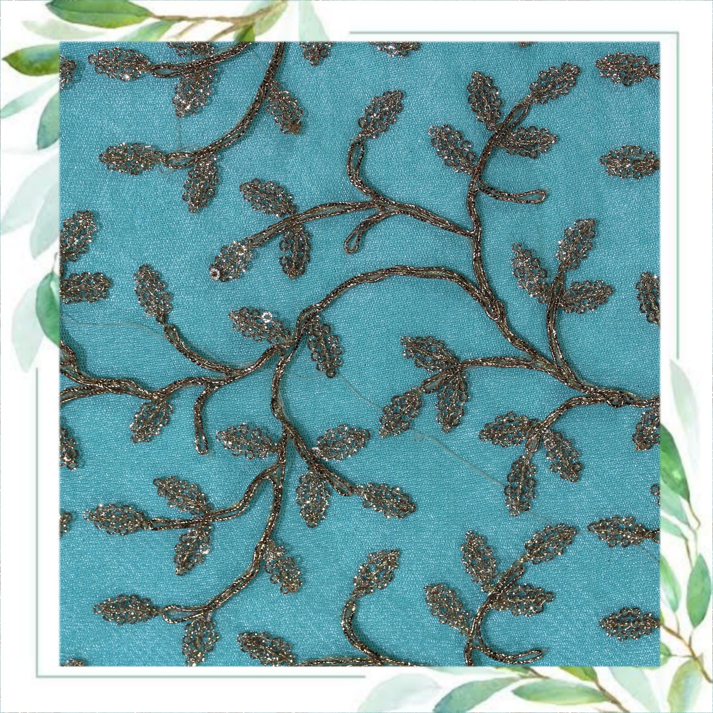 Glitter Sequence Codding Embroidery On Net