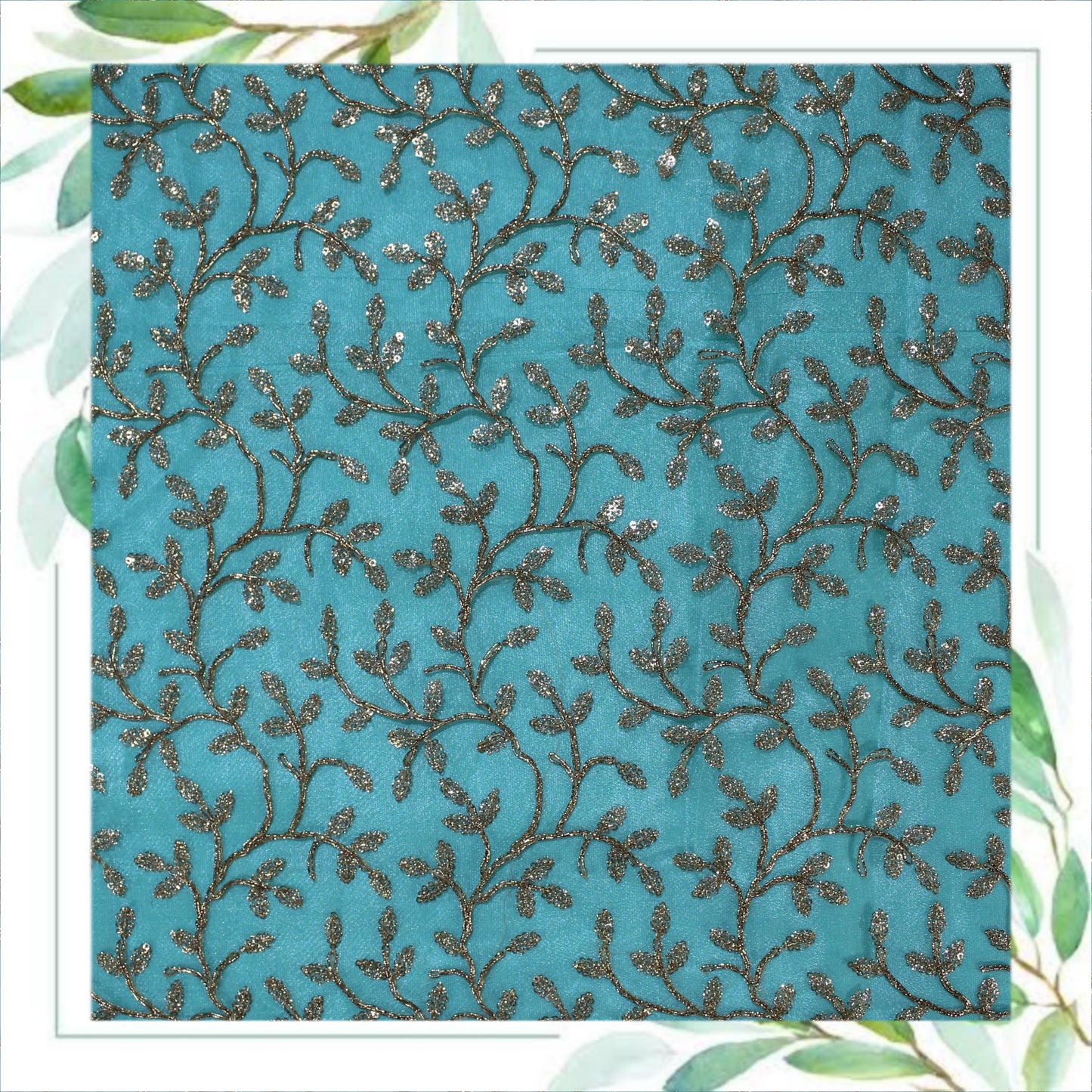 Glitter Sequence Codding Embroidery On Net