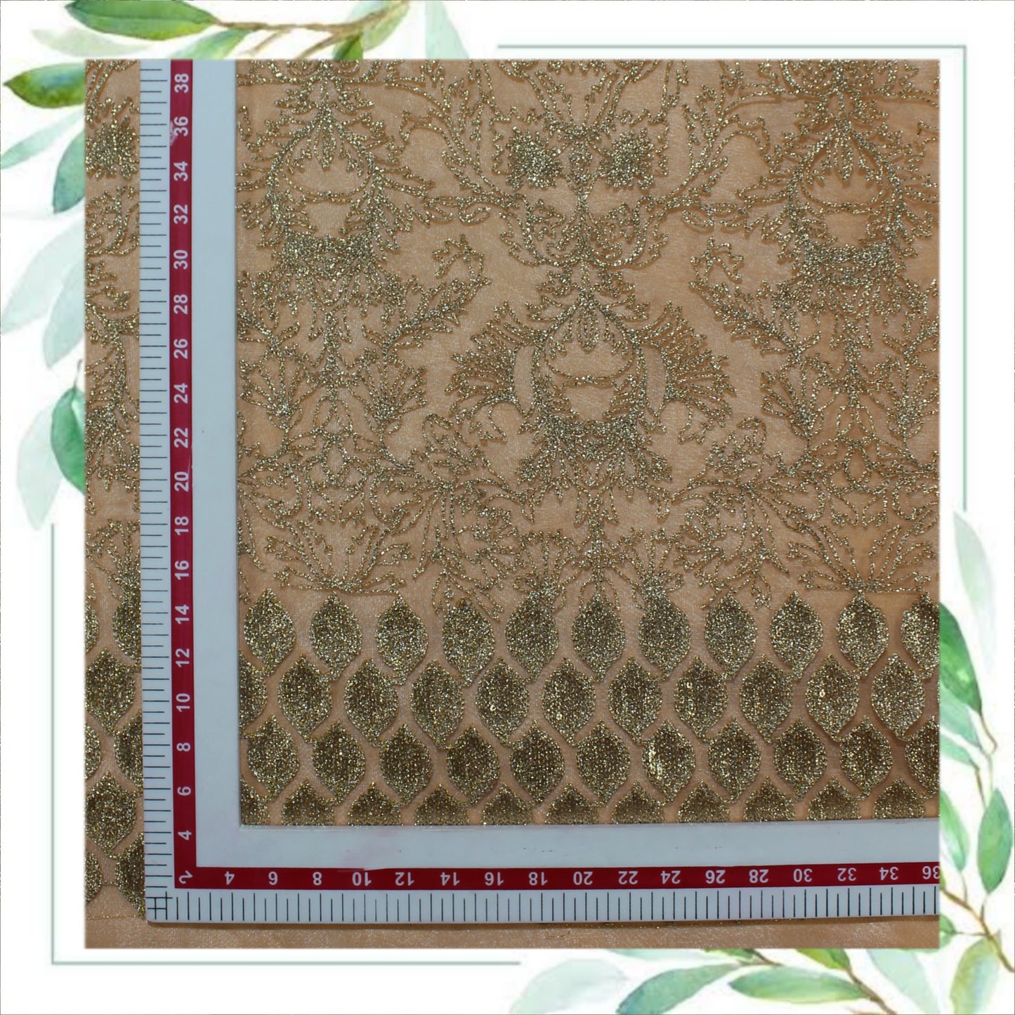 Zari Embroidery With Sequence On Net