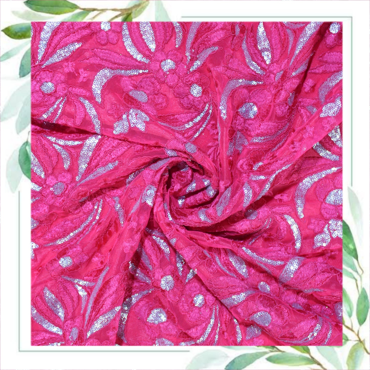 Multi Codding Work Silver Sequence Embroidery