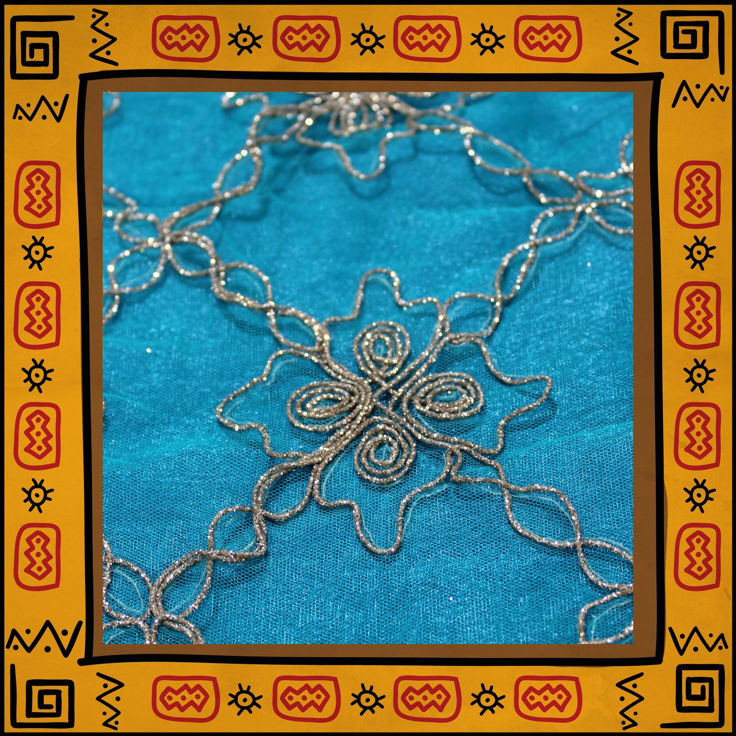 Heavy Glitter Codding Embroidery On Net