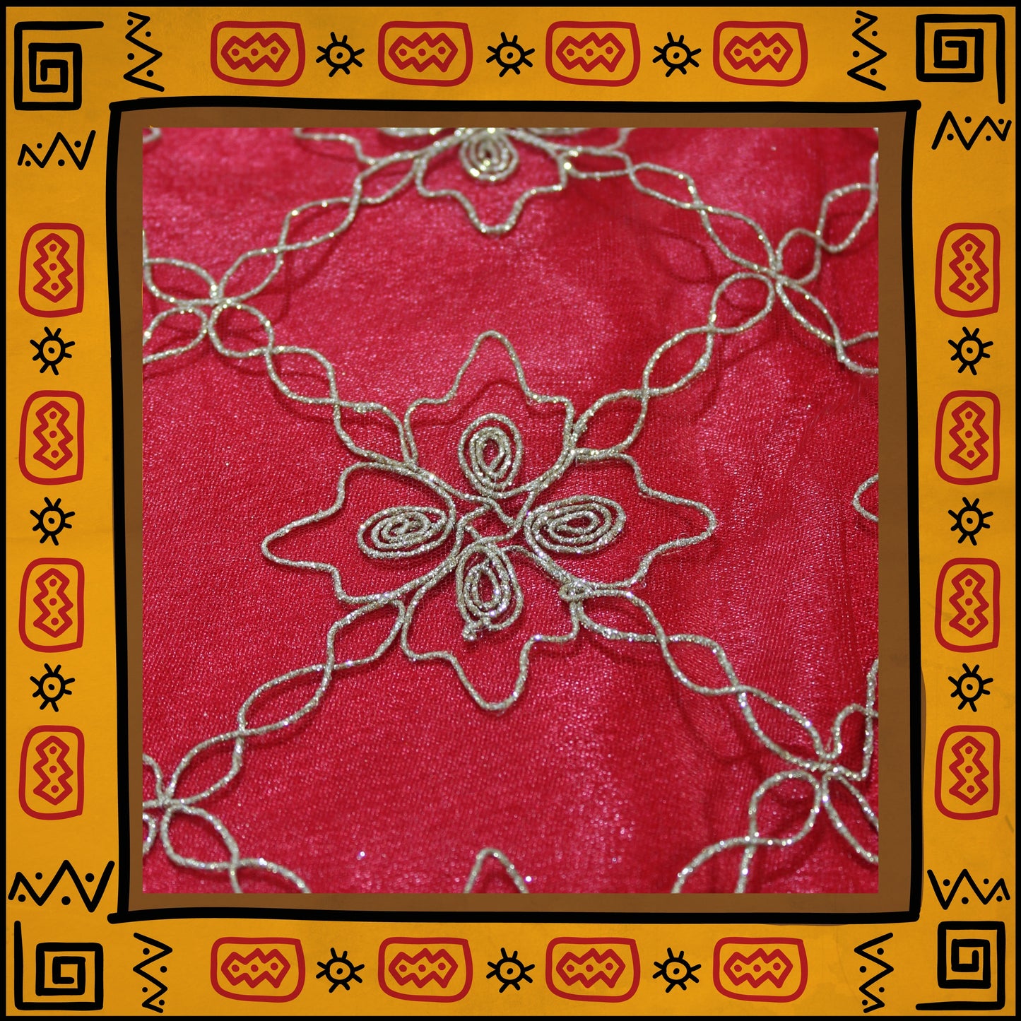 Heavy Glitter Codding Embroidery On Net