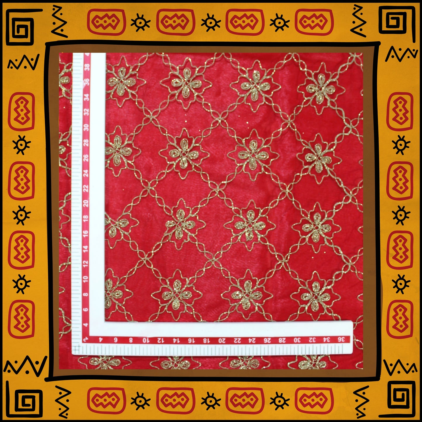 Heavy Glitter Codding Embroidery On Net