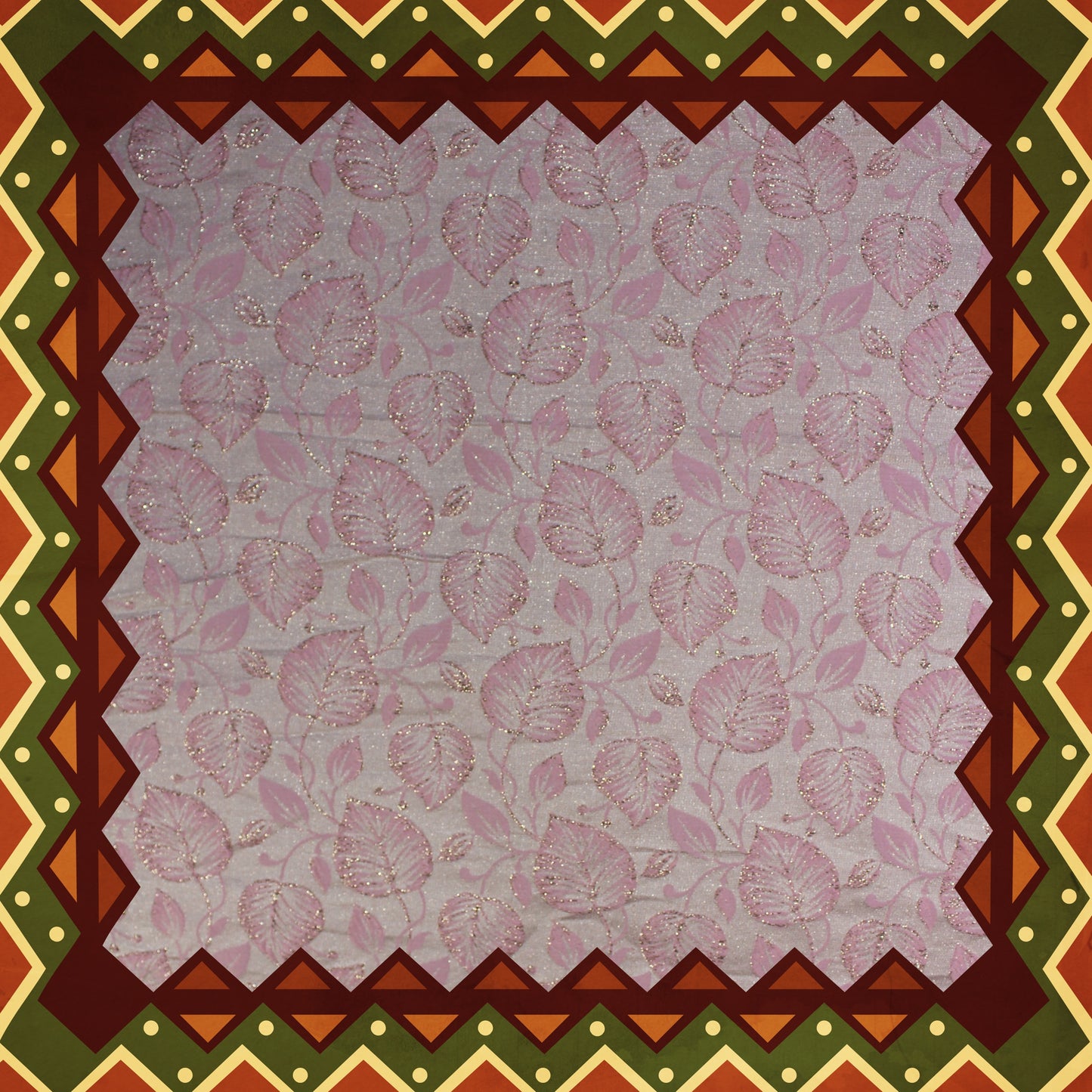Golden Zari Flower Broket Jaquard