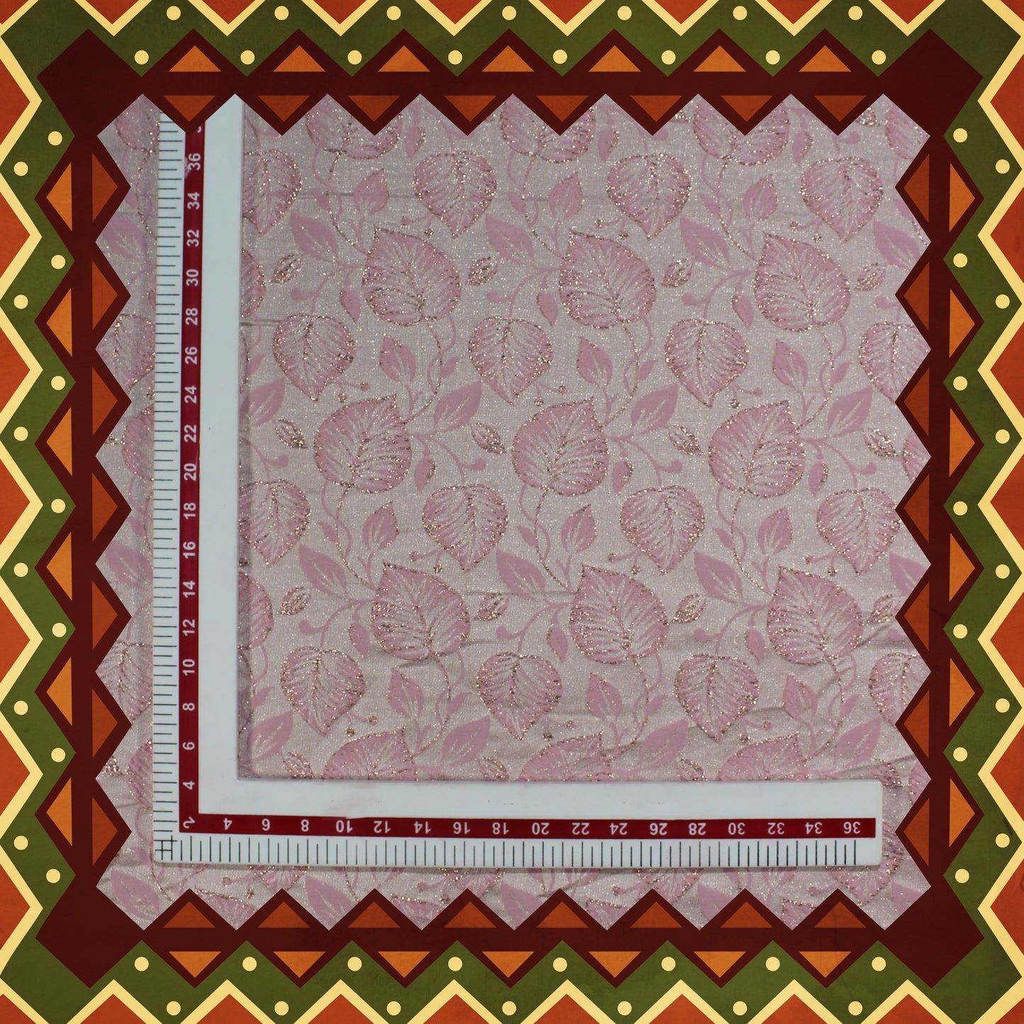 Golden Zari Flower Broket Jaquard