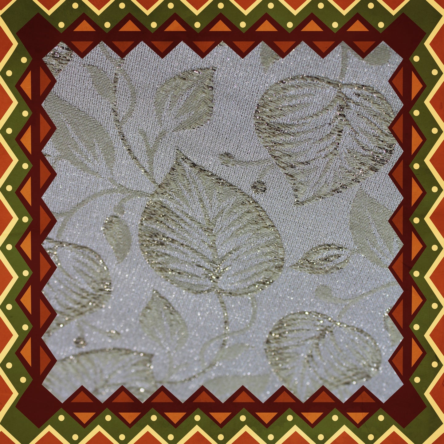 Golden Zari Flower Broket Jaquard