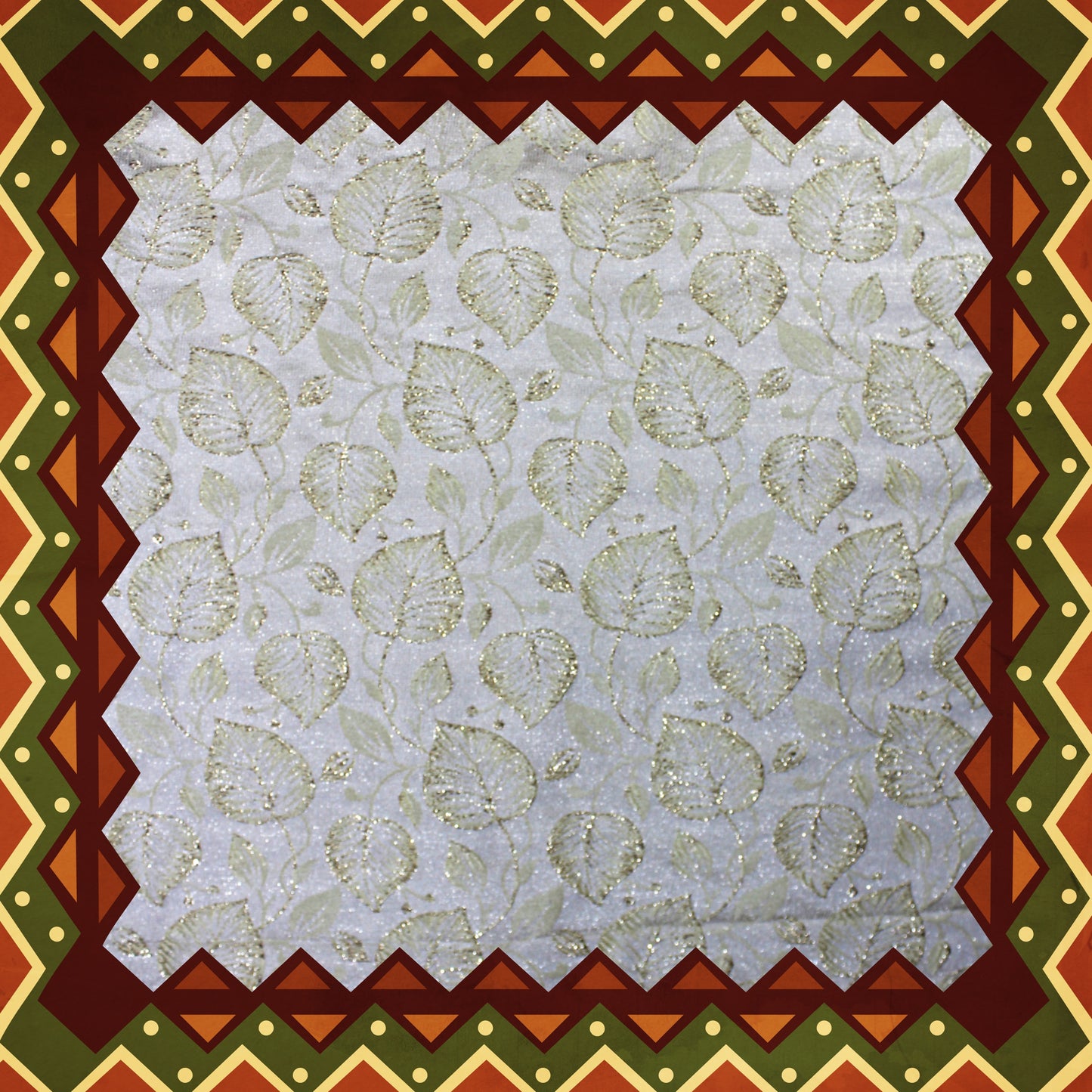 Golden Zari Flower Broket Jaquard