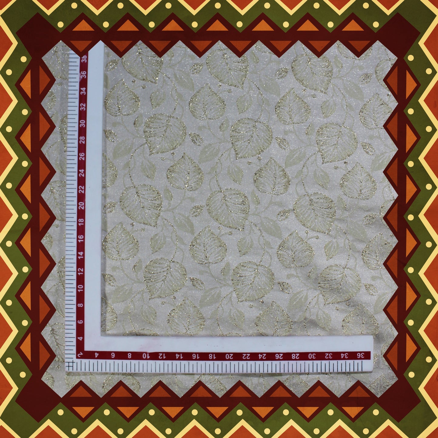 Golden Zari Flower Broket Jaquard