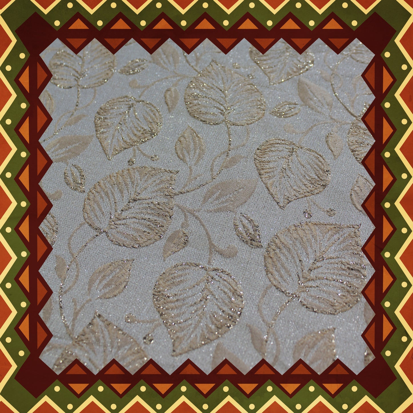 Golden Zari Flower Broket Jaquard