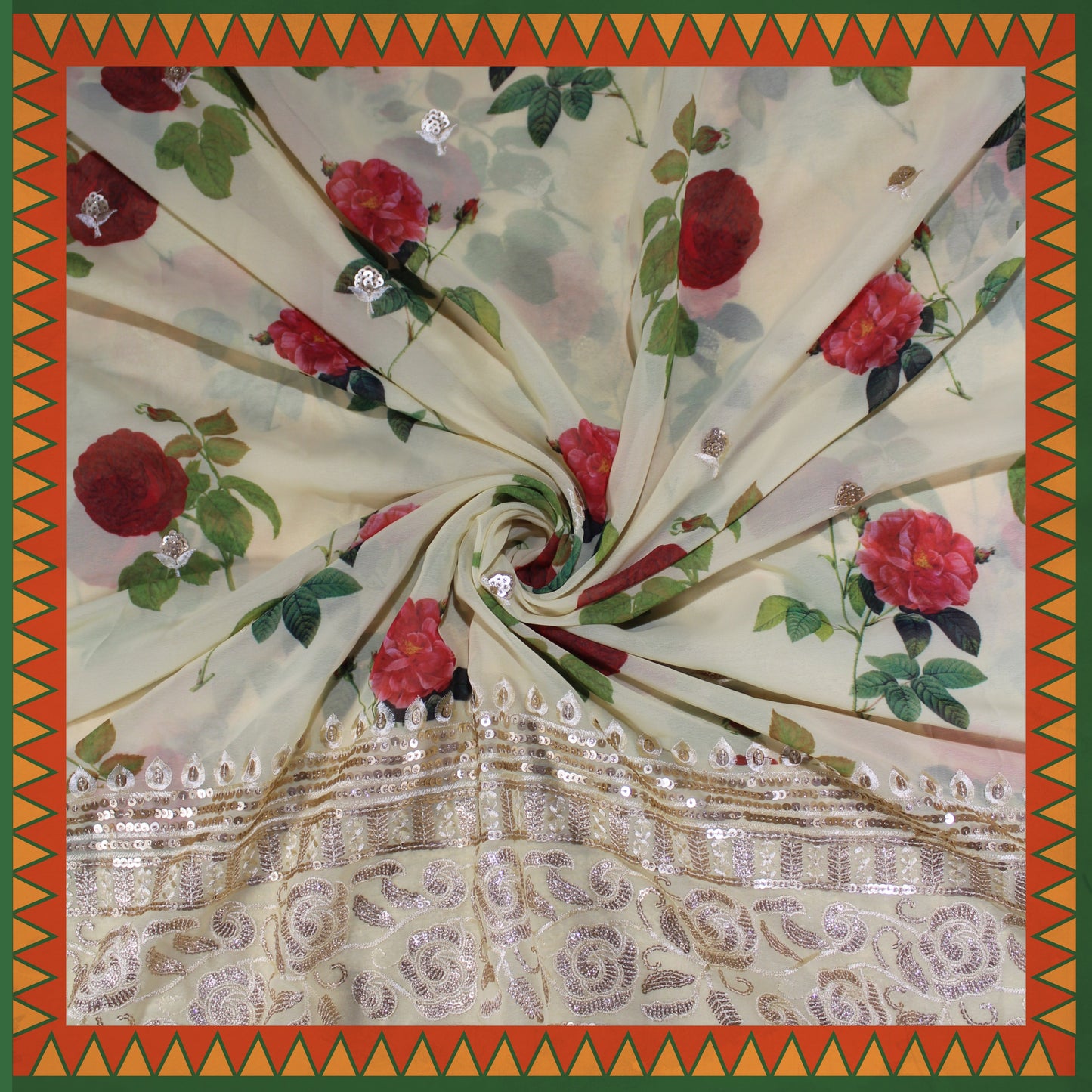 Heavy Daman Georgette On Digital Print (FW-44")