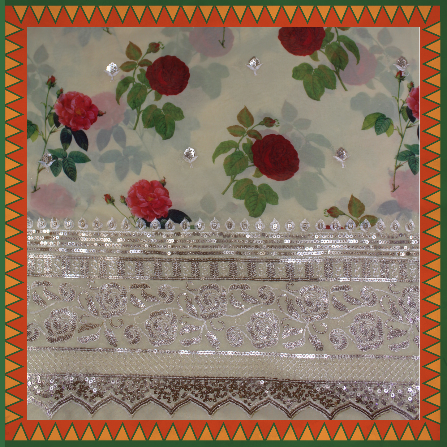 Heavy Daman Georgette On Digital Print (FW-44")