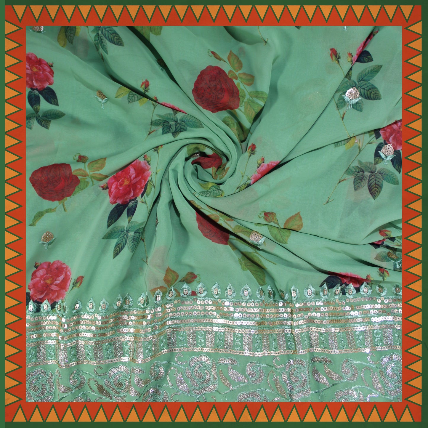 Heavy Daman Georgette On Digital Print (FW-44")