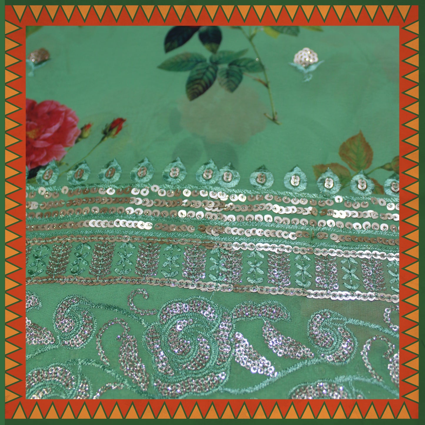 Heavy Daman Georgette On Digital Print (FW-44")