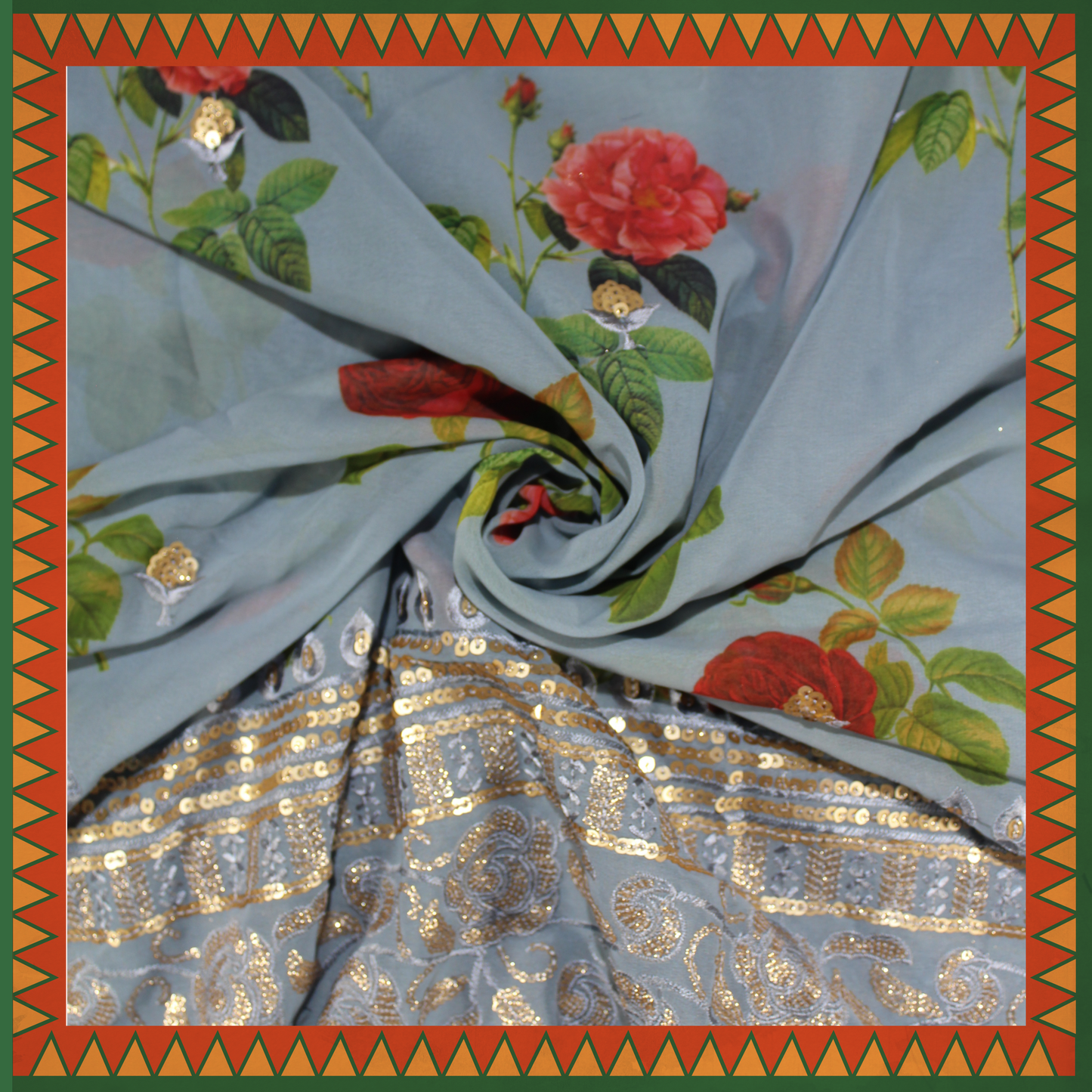 Heavy Daman Georgette On Digital Print (FW-44")