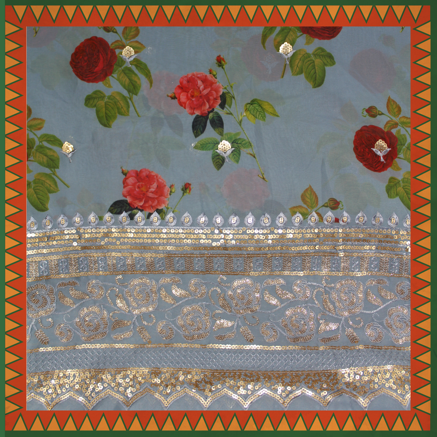 Heavy Daman Georgette On Digital Print (FW-44")