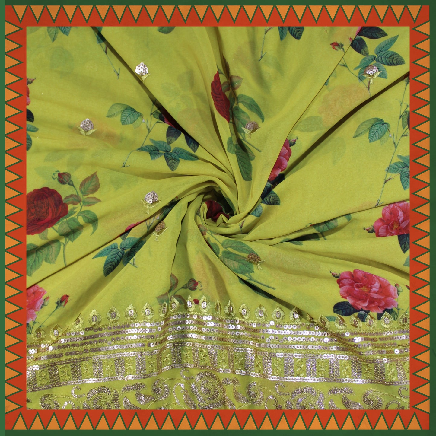 Heavy Daman Georgette On Digital Print (FW-44")