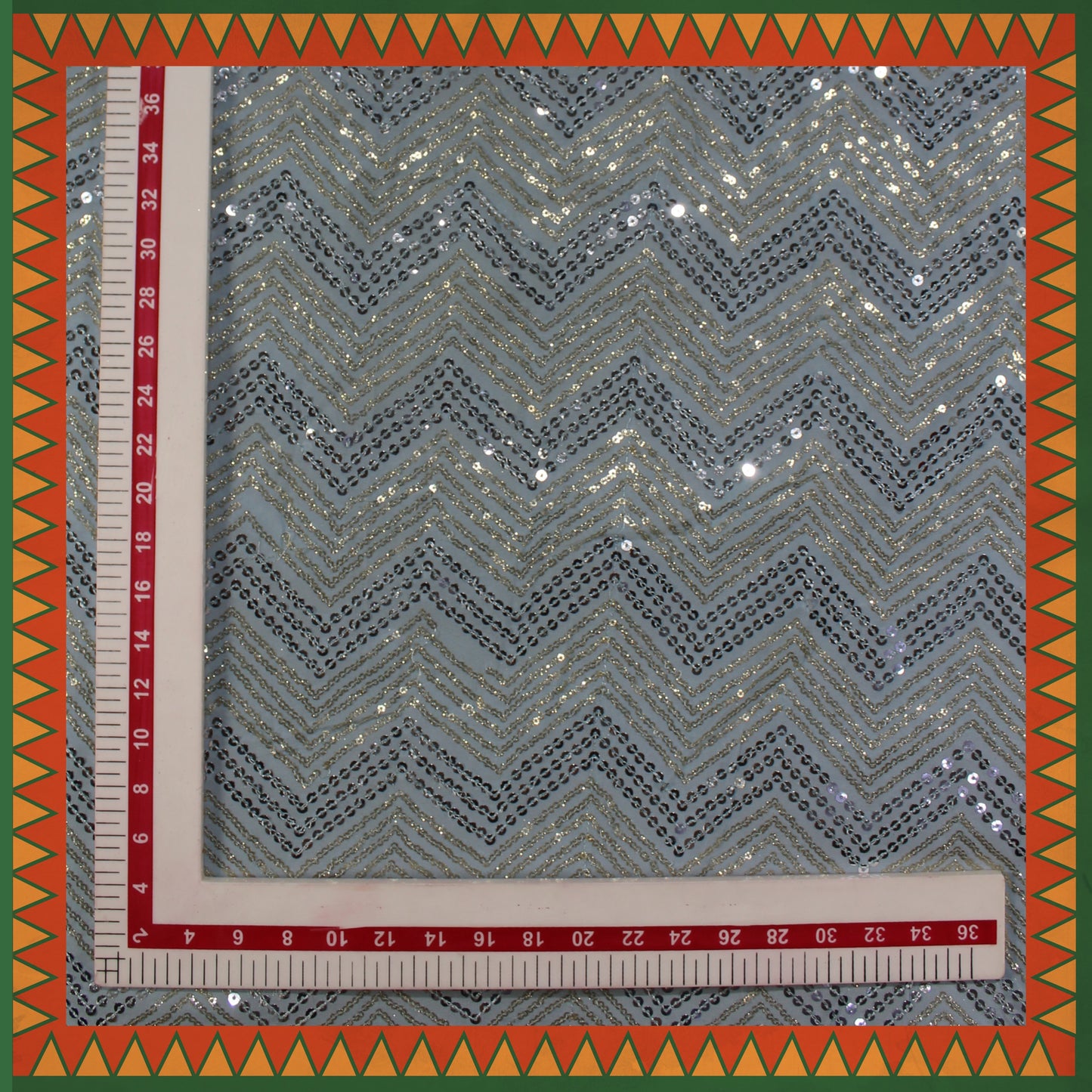 Heavy Sequence Thread Embroidery Georgette