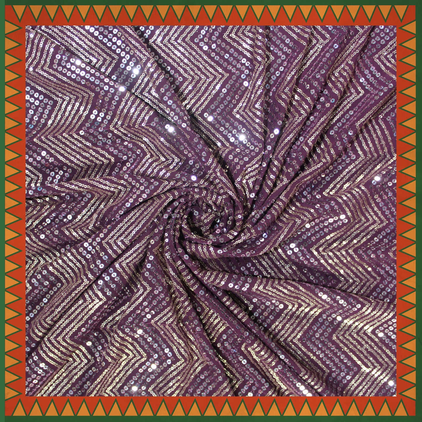 Heavy Sequence Thread Embroidery Georgette