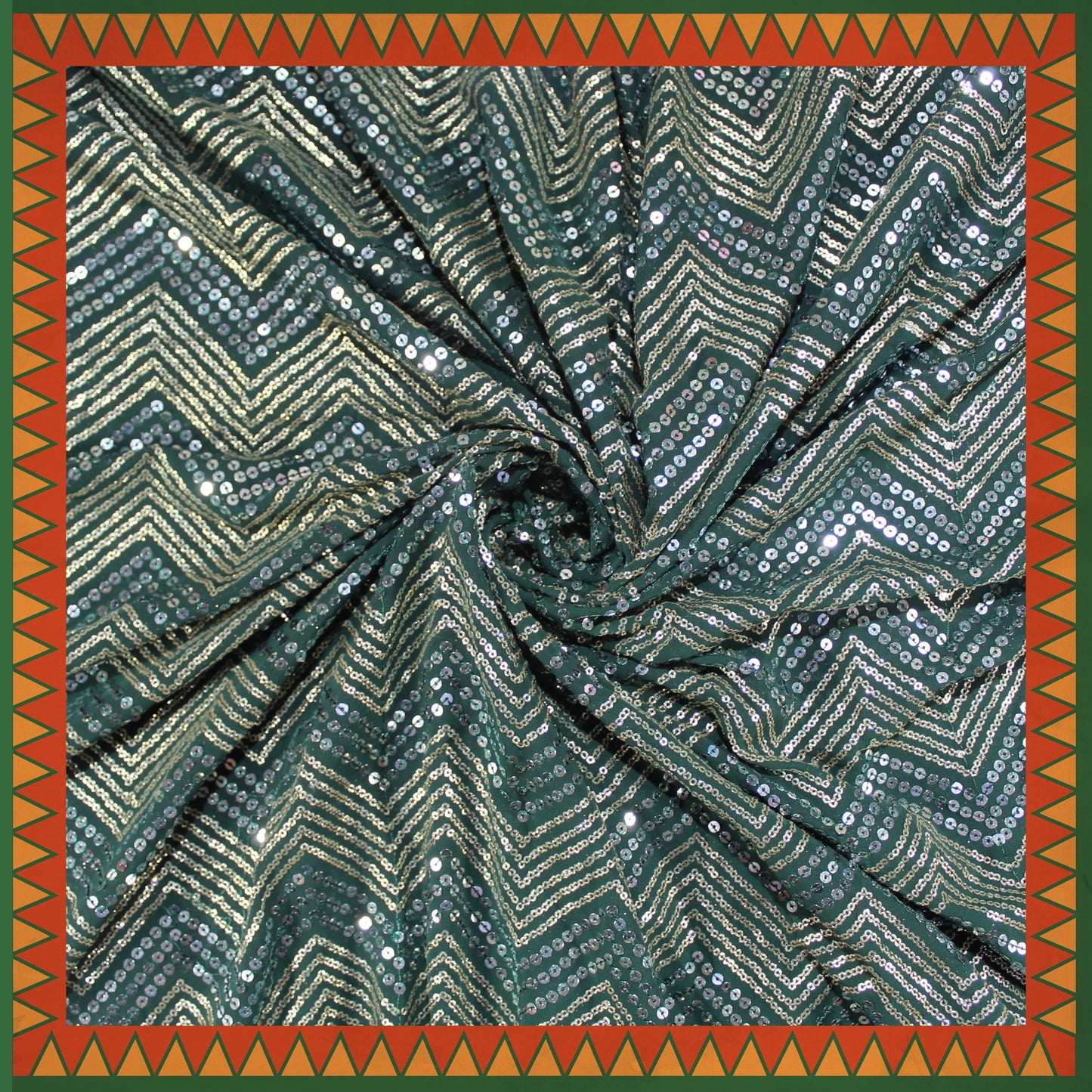 Heavy Sequence Thread Embroidery Georgette
