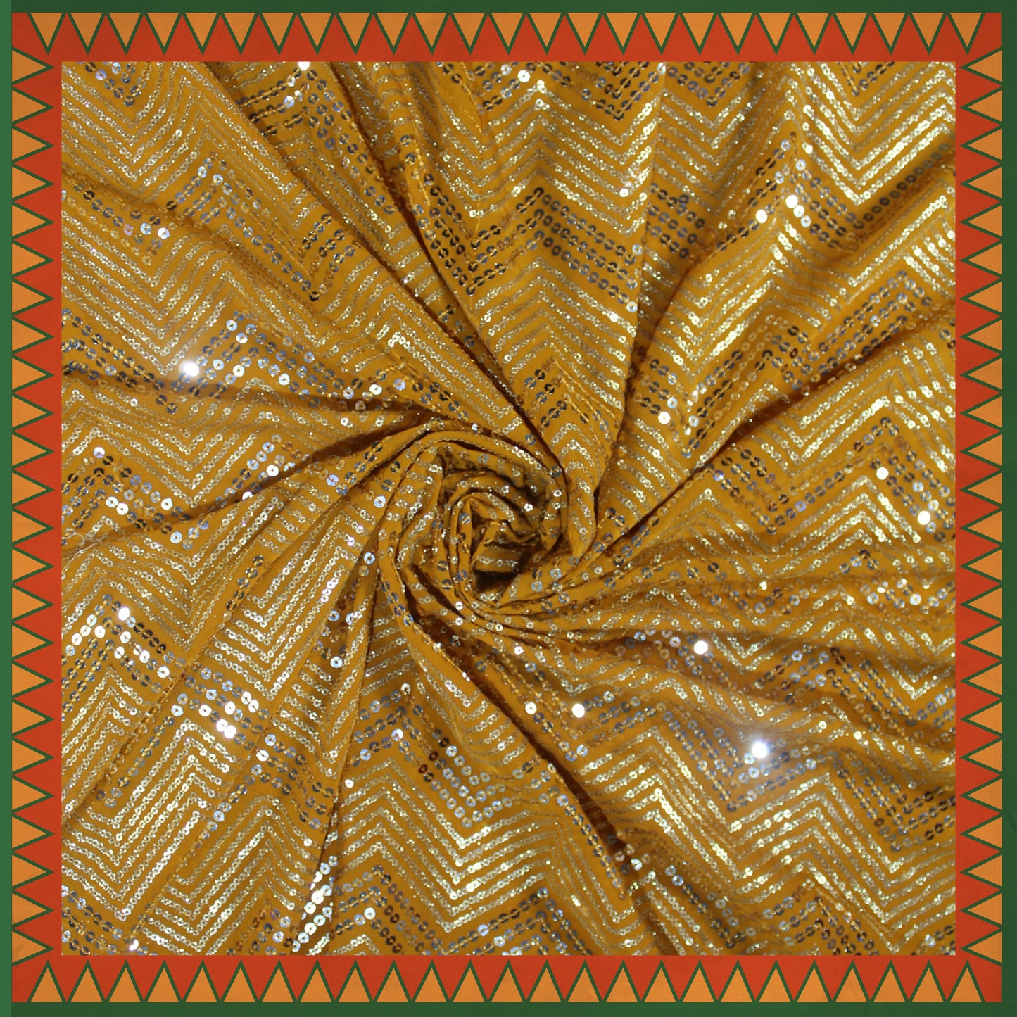 Heavy Sequence Thread Embroidery Georgette