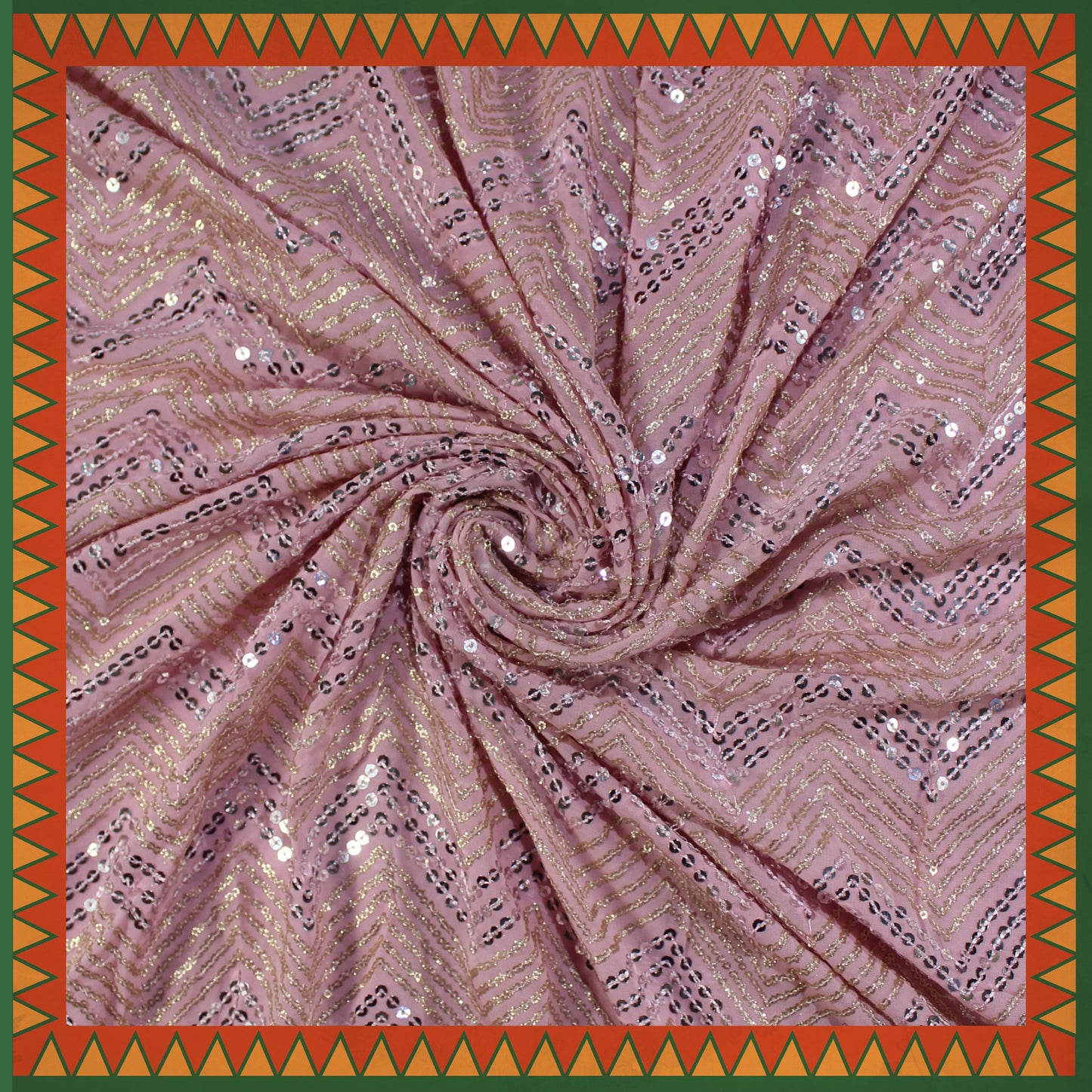Heavy Sequence Thread Embroidery Georgette