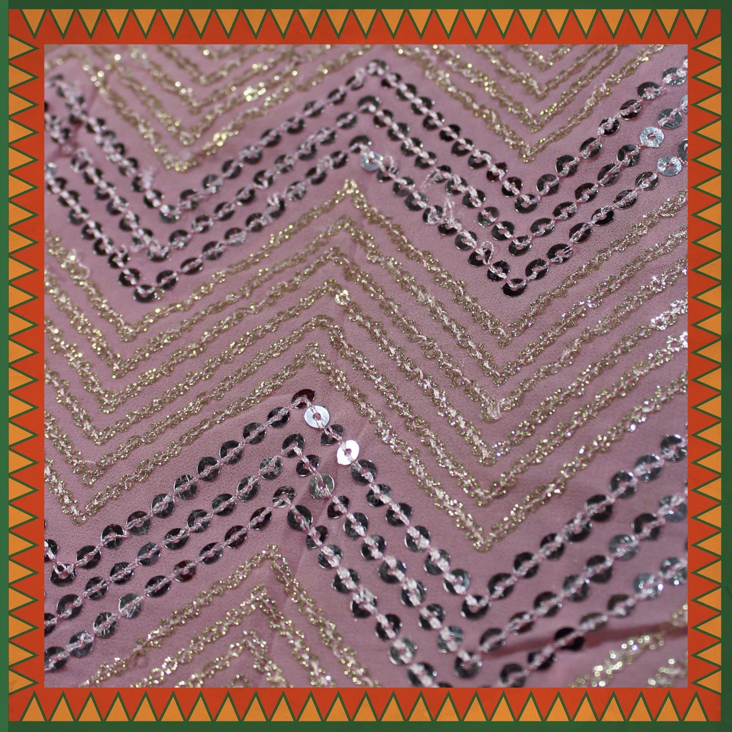 Heavy Sequence Thread Embroidery Georgette