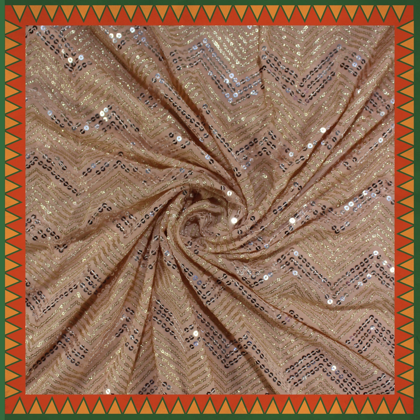 Heavy Sequence Thread Embroidery Georgette