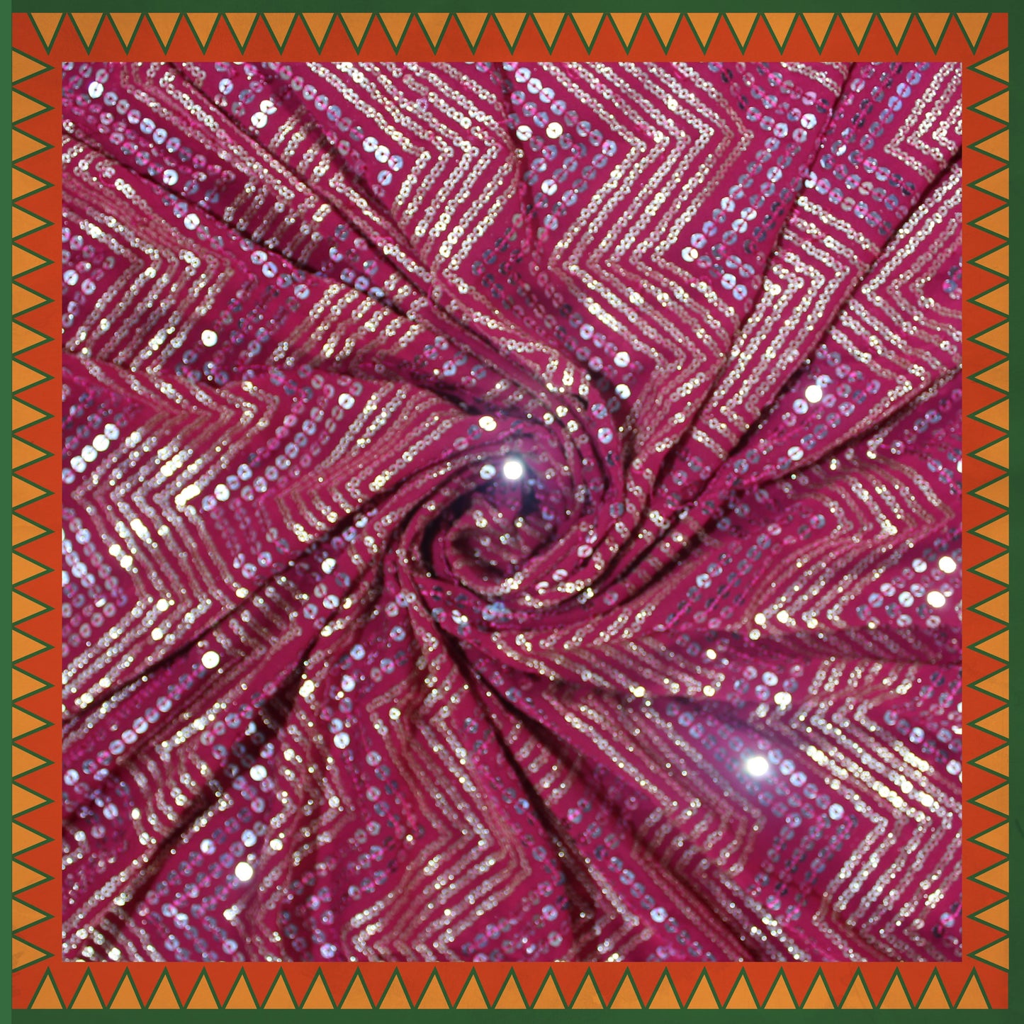 Heavy Sequence Thread Embroidery Georgette