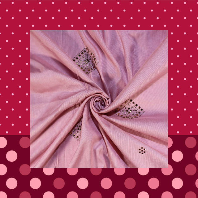 Swaroski Work On Slub Silk