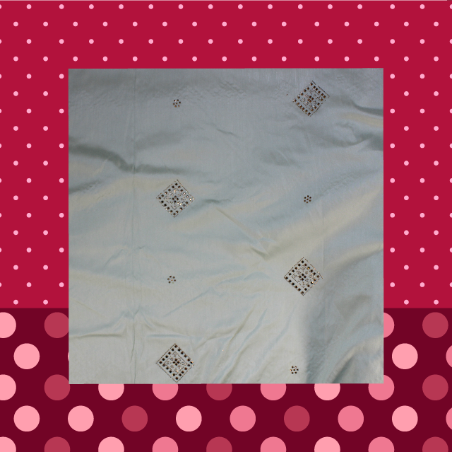 Swaroski Work On Slub Silk